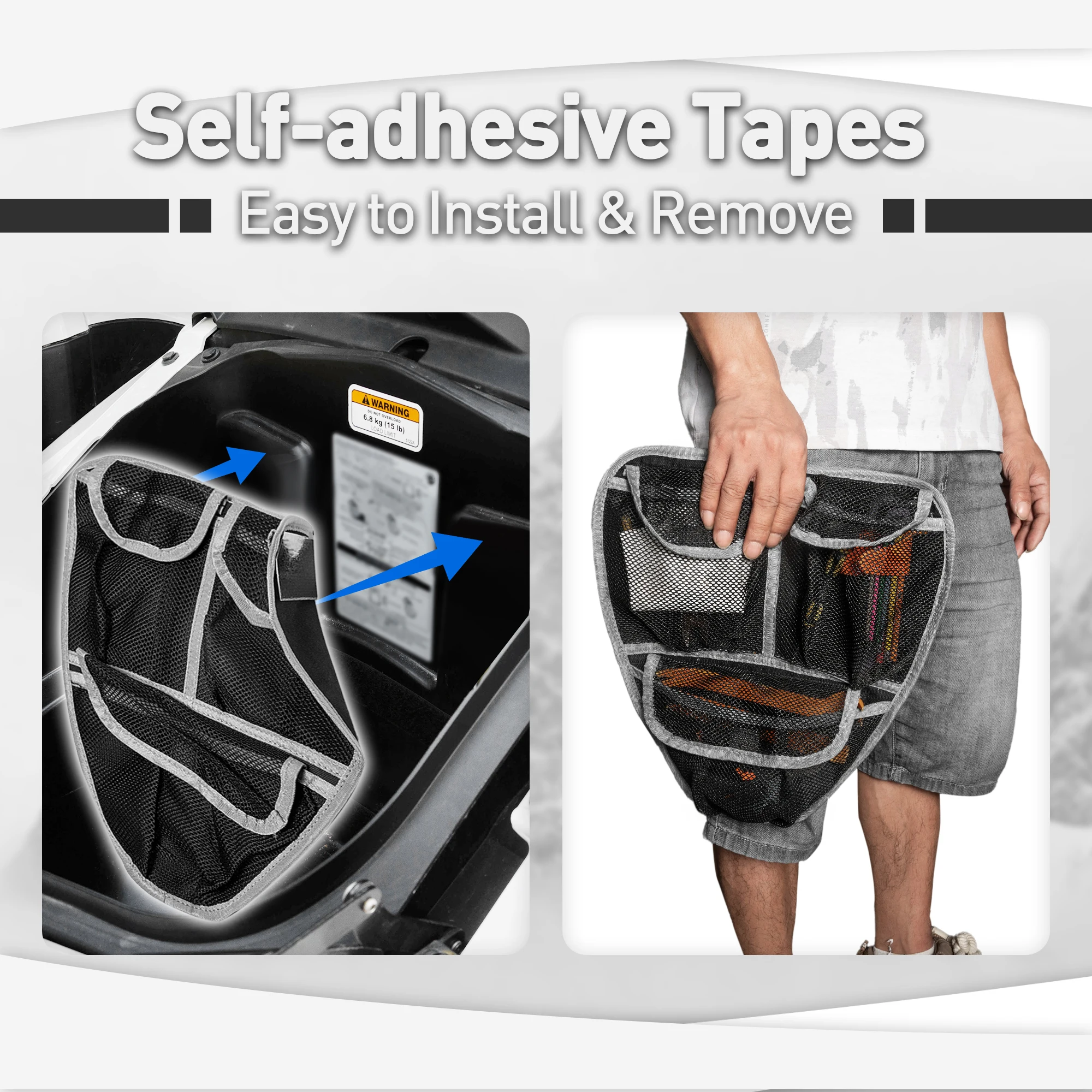 

Heavy Duty Nylon Tool Storage Bag for Can Am Spyder F3 Trunk - Front Side Lid Organizer Universal Fit Motorcycle Accessories