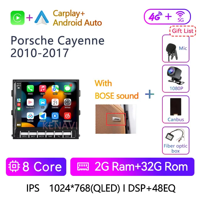 For Porsche Cayenne 2010-2017 Android Car Radio Multimedia Video Player GPS Navigation DVD Player Auto Stereo Carplay Head Unit image 3
