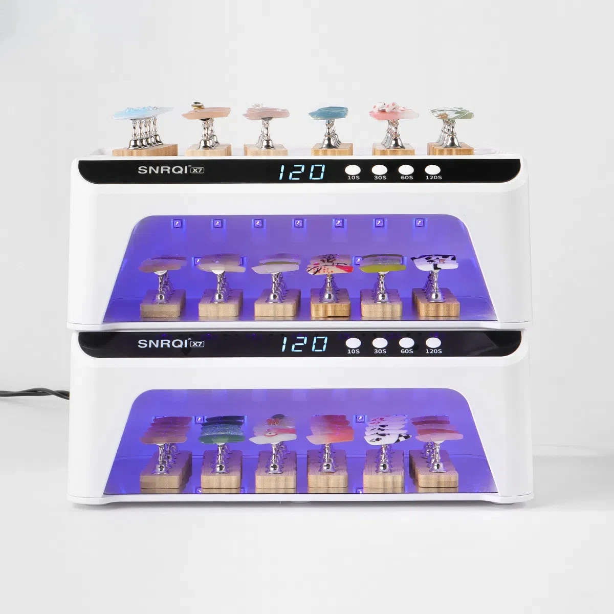 96W X7 Stackable in multiple Nail Dryer Spacious High Power UV Curing Lamp with 74 LEDs for Gel Nails Press On Nails Nail Tips