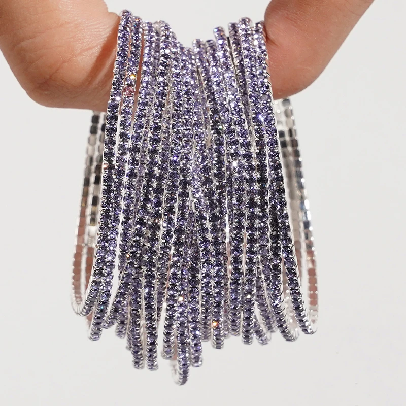 5 Stück modische elastische Armbänder mit Kristall-Strass für Damen, dehnbare, stapelbare Armbänder, klassisches Armband, täglicher Damenschmuck – Detail 29