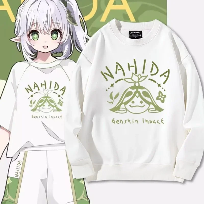 

Anime Genshin Impact Nahida Graphics Hoodie Women Men O-neck Long Sleeve Crewneck Sweatshirt Casual Sportswear