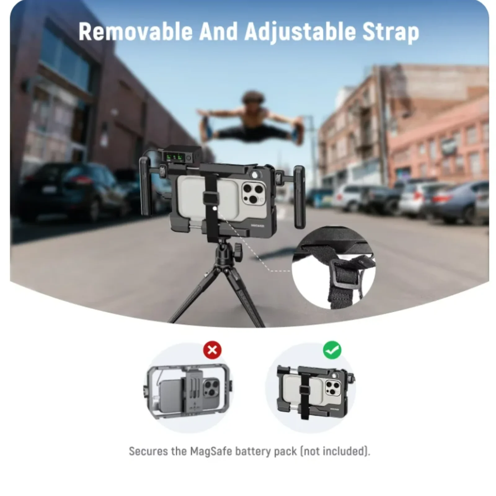 NEEWER Universal Smartphone Video Rig with Handles 67mm Filter Adapter Phone Cage for iPhone 16 15 Pro Max Samsung S24 S23 Ultra