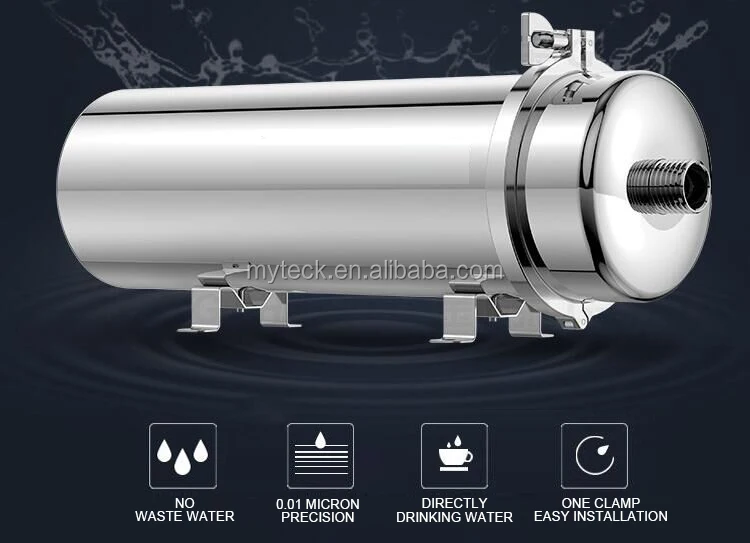 Whole House Clamp Type Stainless Steel UF Membrane Water Filter with 0.01 Micron Precision 2-3 Year Life Household Use