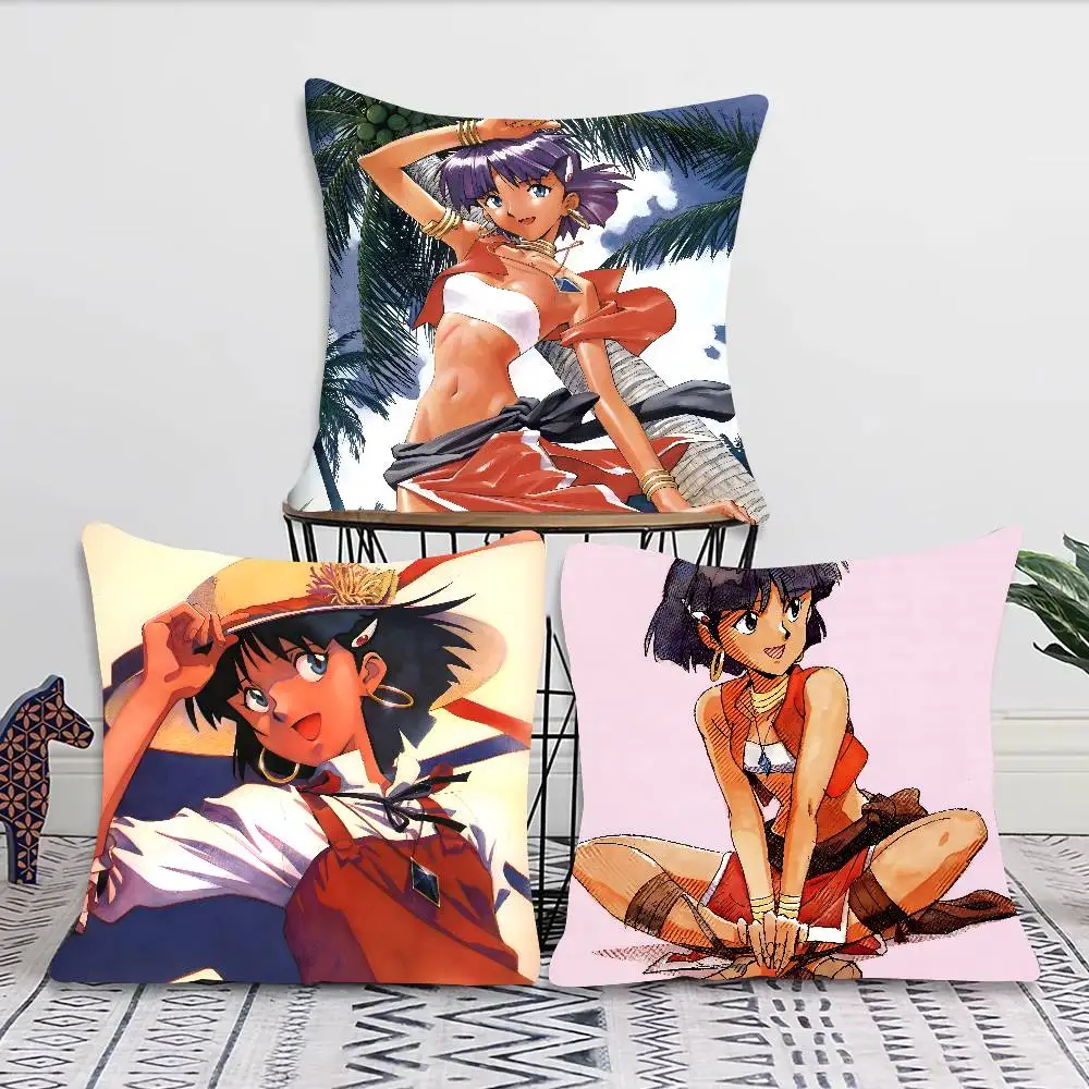 Nadia Animation The Secret Of Blue Water Pillow Case Fashion Square Pillowcase Bedroom Sofa Room Ins Decoration Leisure