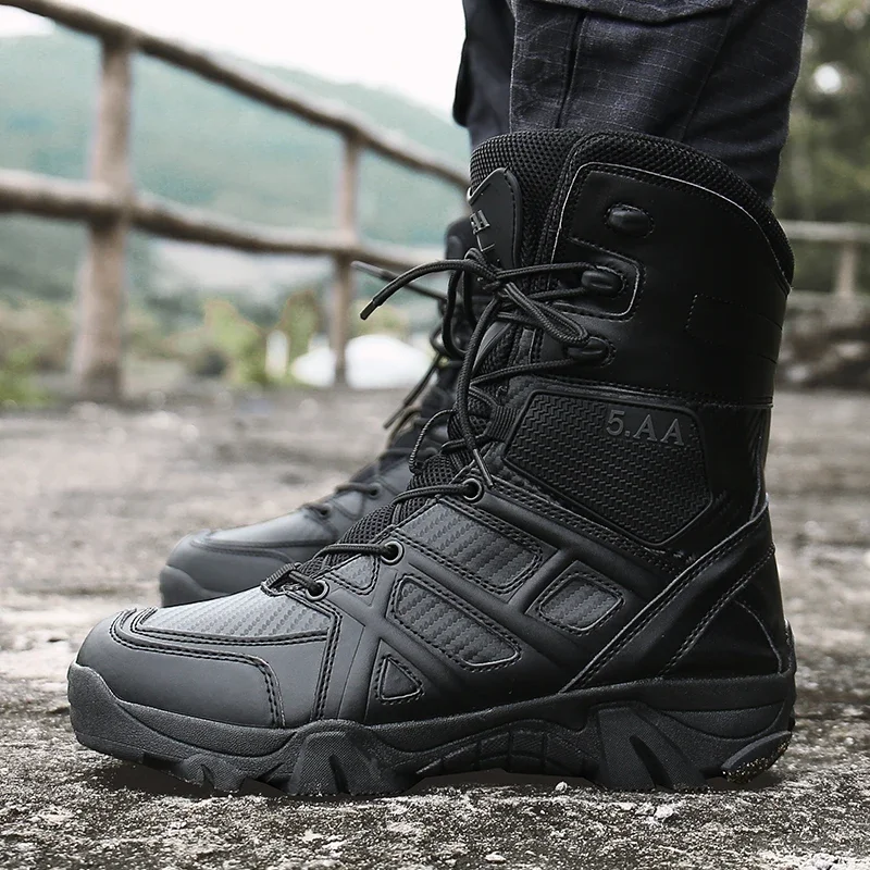 Hiking Shoes Tactical Sneakers Boots Man Work Safty Shoes Men With Side Zipper Desert Combat Boots Men Waterproof size 47