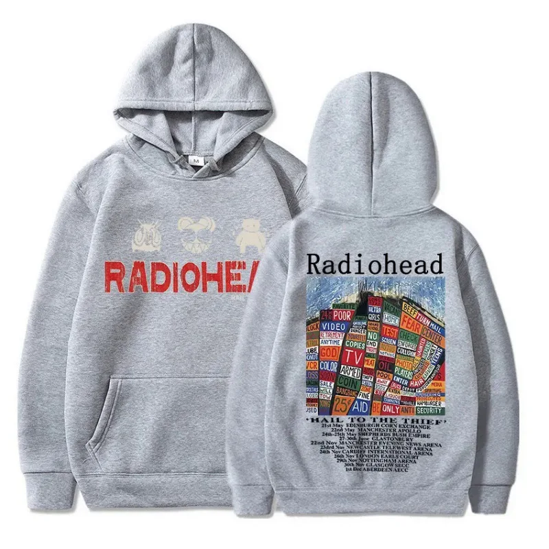 Radiohead Vintage Print Unisex Street Fashion High Quality Wool and Fleece Hoodie 2024 New Free Shipping