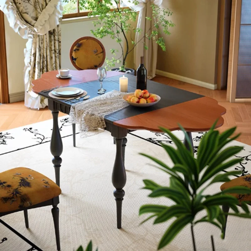 

Luxury Nordic Dining Table Folding Kitchen Side Wood Dining Table Chairs Balcony Designer Desk Mesas De Comedor Garden Furniture