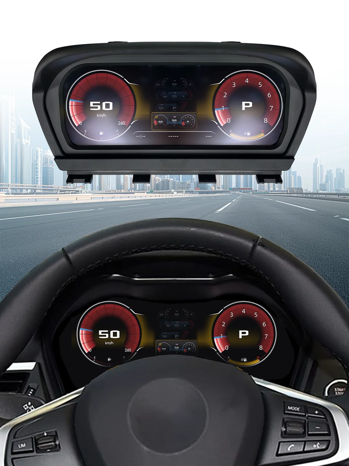 12,3'' Plug & Play Armaturenbrett für BMW 1er F20 F52 2er F22 X1-F48 F49 X2-F39 Baujahre 2013-2025 Digitales LCD-Kombiinstrument Virtuelles Cockpit Carplay Android Mirror