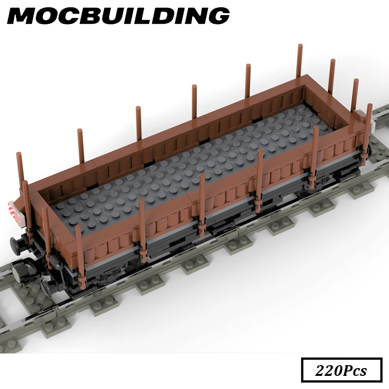 Duitse Wagon Boxcar Trein Moc Bouwsteen Kit Vracht Inzet Wagens Bakstenen Display Model Speelgoed Verjaardagscadeau Kerstcadeau