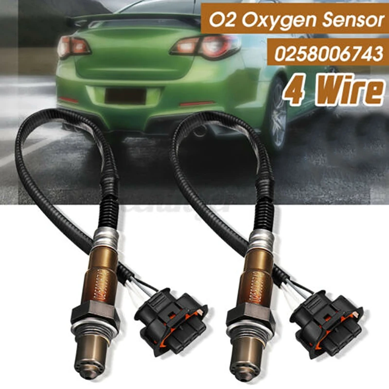 2Pcs O2 Oxygen Sensor 4 Wire For Holden Commodore V6 3.6L VZ VE LE0 0258006743 92210450