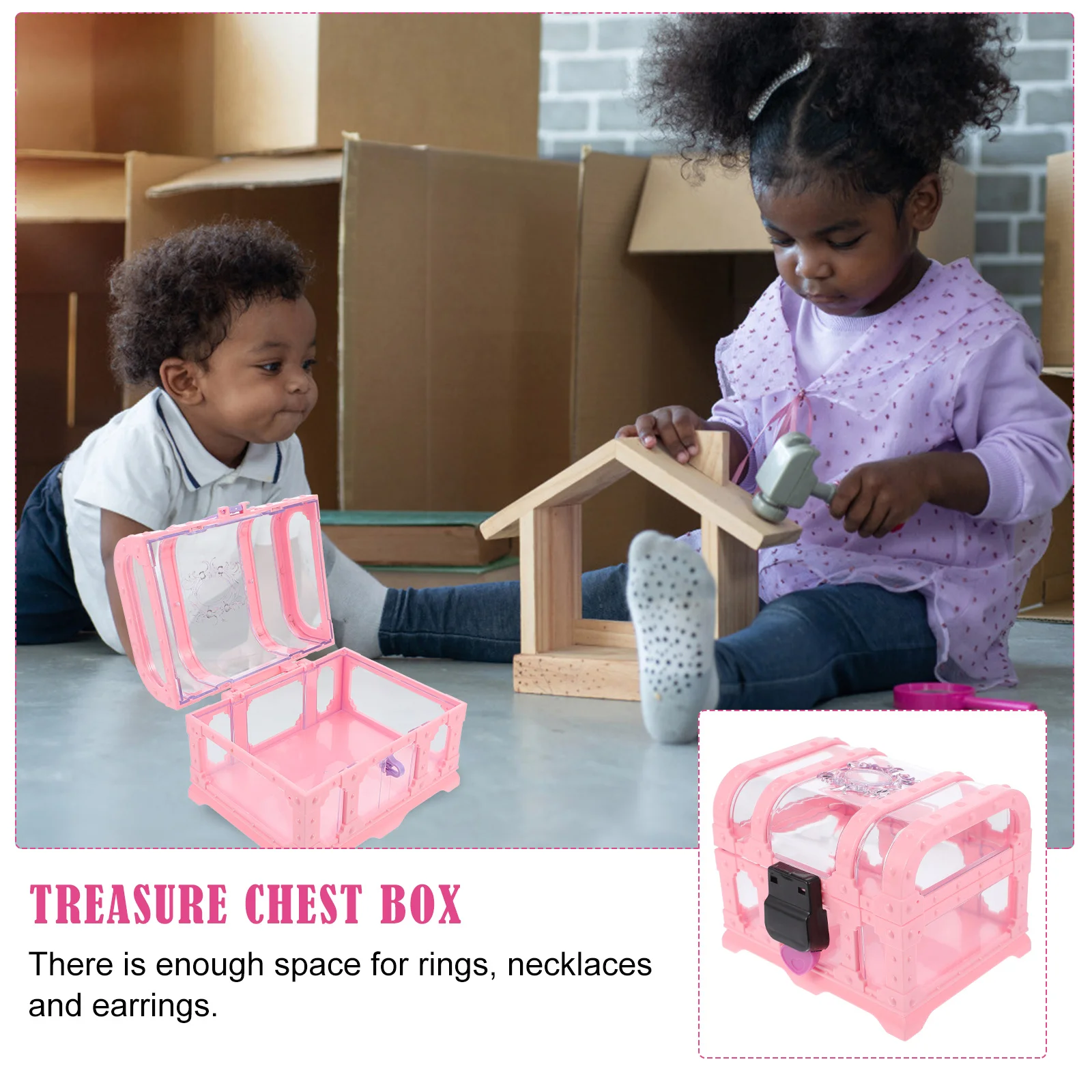 

1 set 1 Set Of Lockable Jewelry Storage Box Large Capacity For Rings Necklaces Earrings Travel Home Use Jewelry Organizer Case