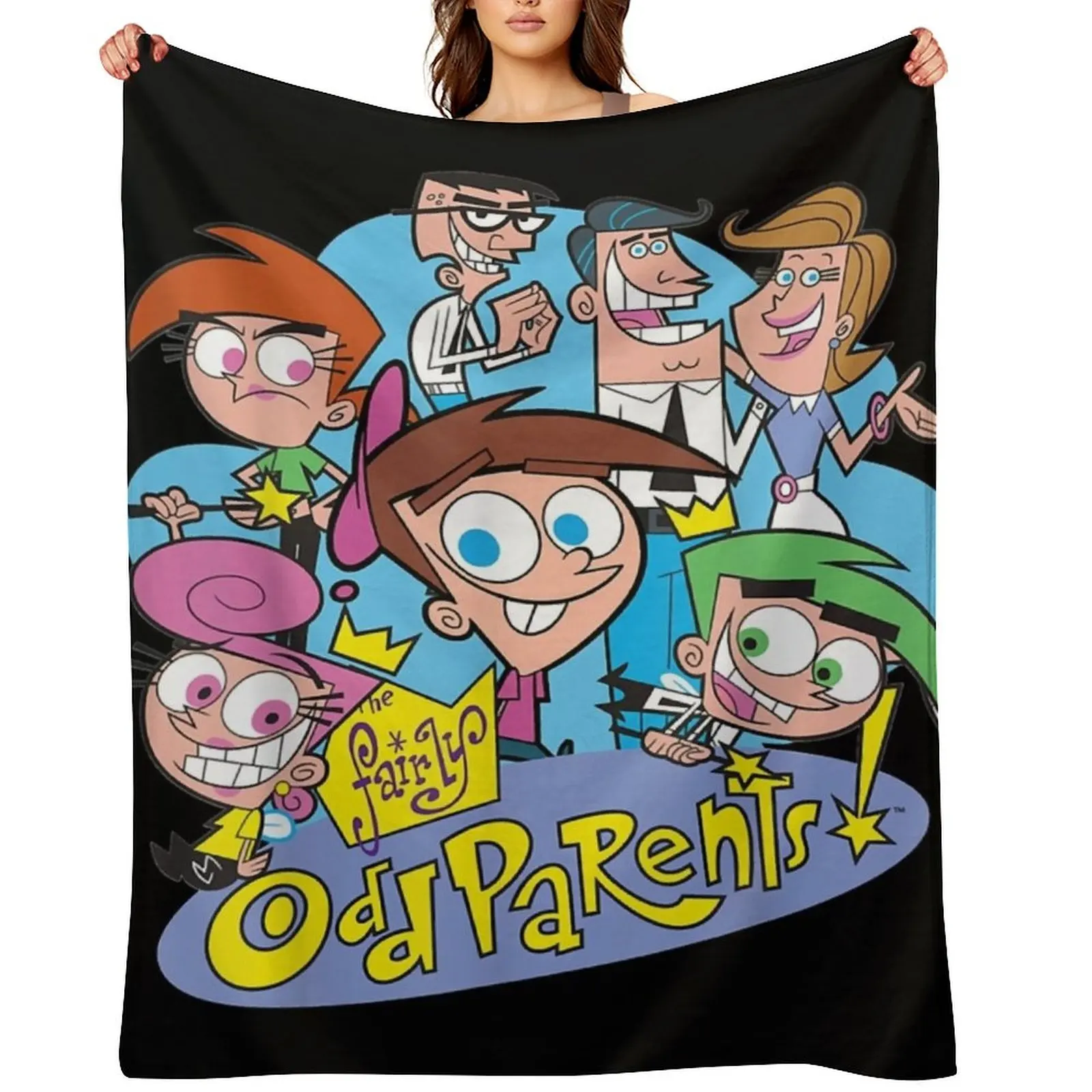 

Retro Vintage Nickelodeon The Fairly Oddparents Cast Christmas Throw Blanket Baby Beach Tourist Bed covers Blankets