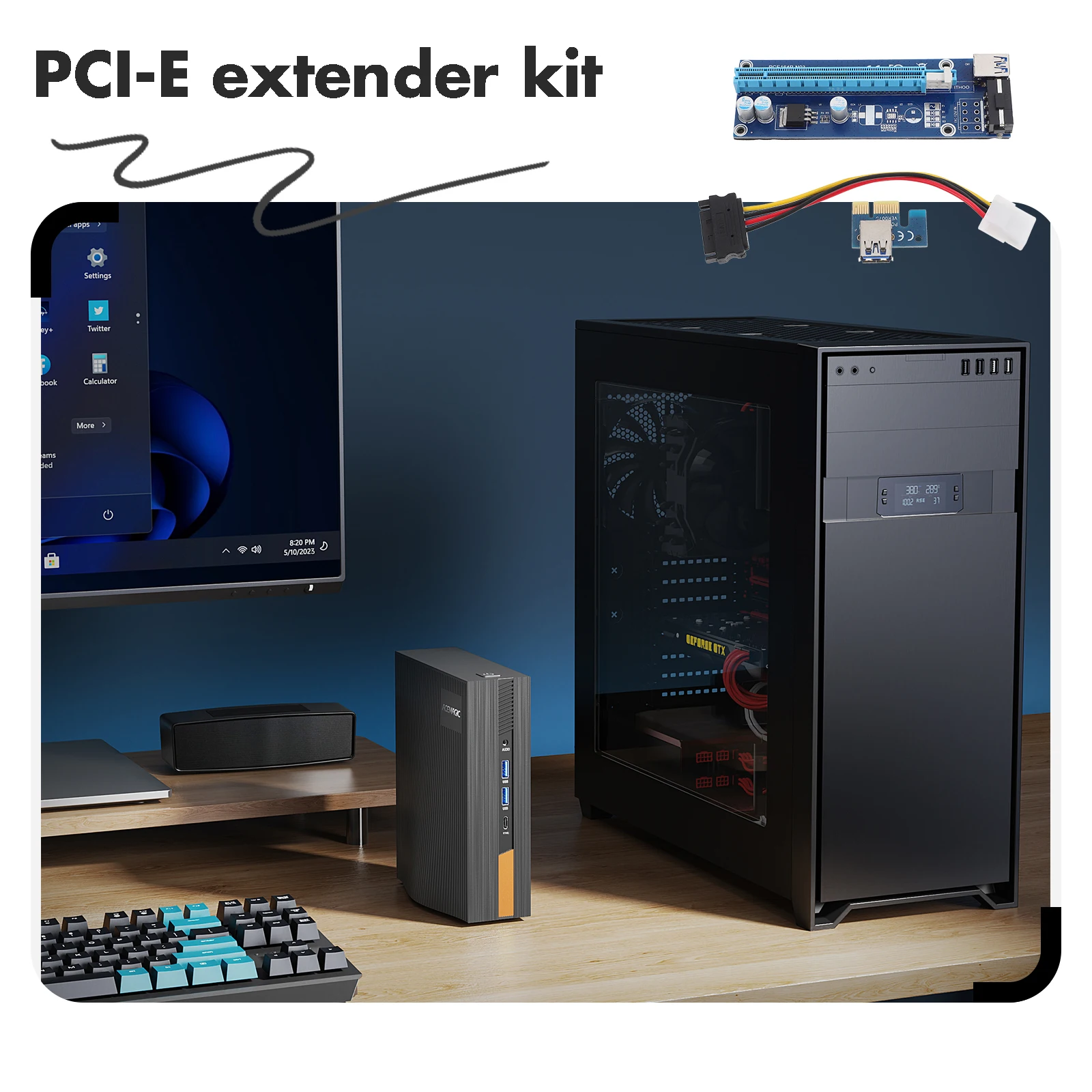 

PCI E Card 1x to 16x Extender Dark Green Riser GPU Mining PCIe Extension Computer Pci E 1X To 16X Extender Hardware Cables