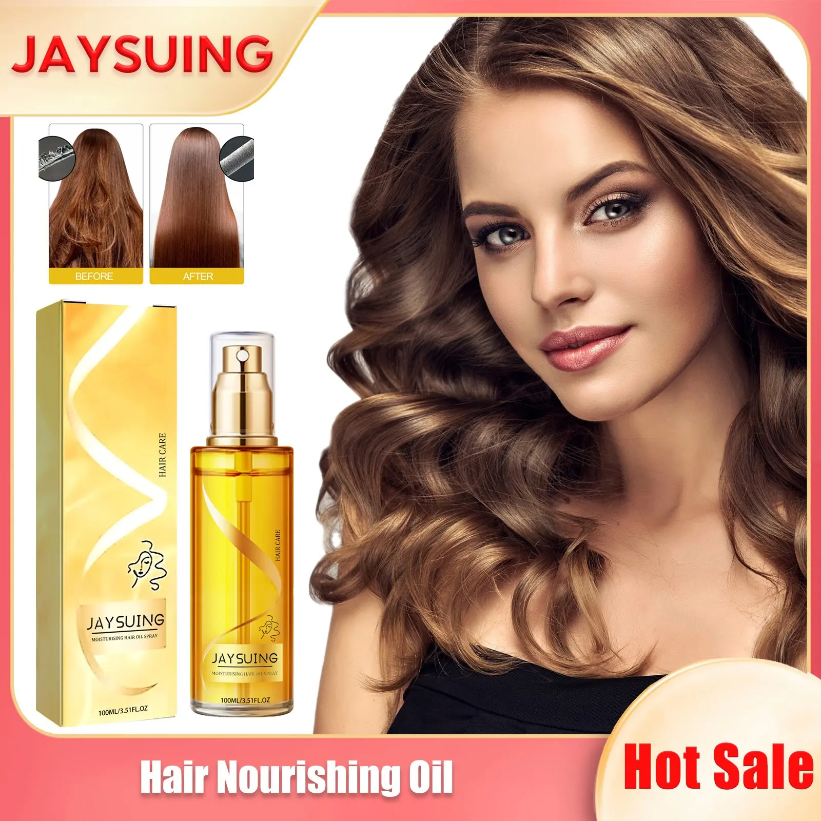 

Nourishing Hair Essential Oil Anti Frizz Repair Dry Prevent Spilt Ends Smoothing Soften Keratin Straightening Hair Essence Spray