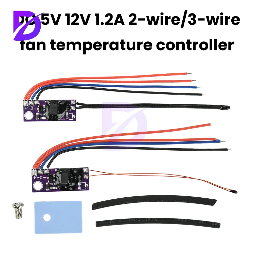 Dc 5v 12v 1.2a 2-wire 3-wire Fan Temperature Speed Controller Module Routing CPU Heat Sink Micro Automatic Speed Regulation