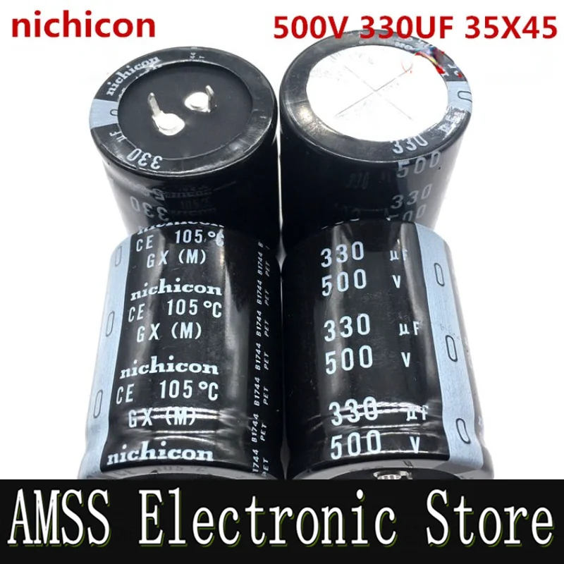 AMSS （1pcs）500V330UF 35X45 Nippon nichicon capacitor 330UF 500V 35 * 45 high voltage