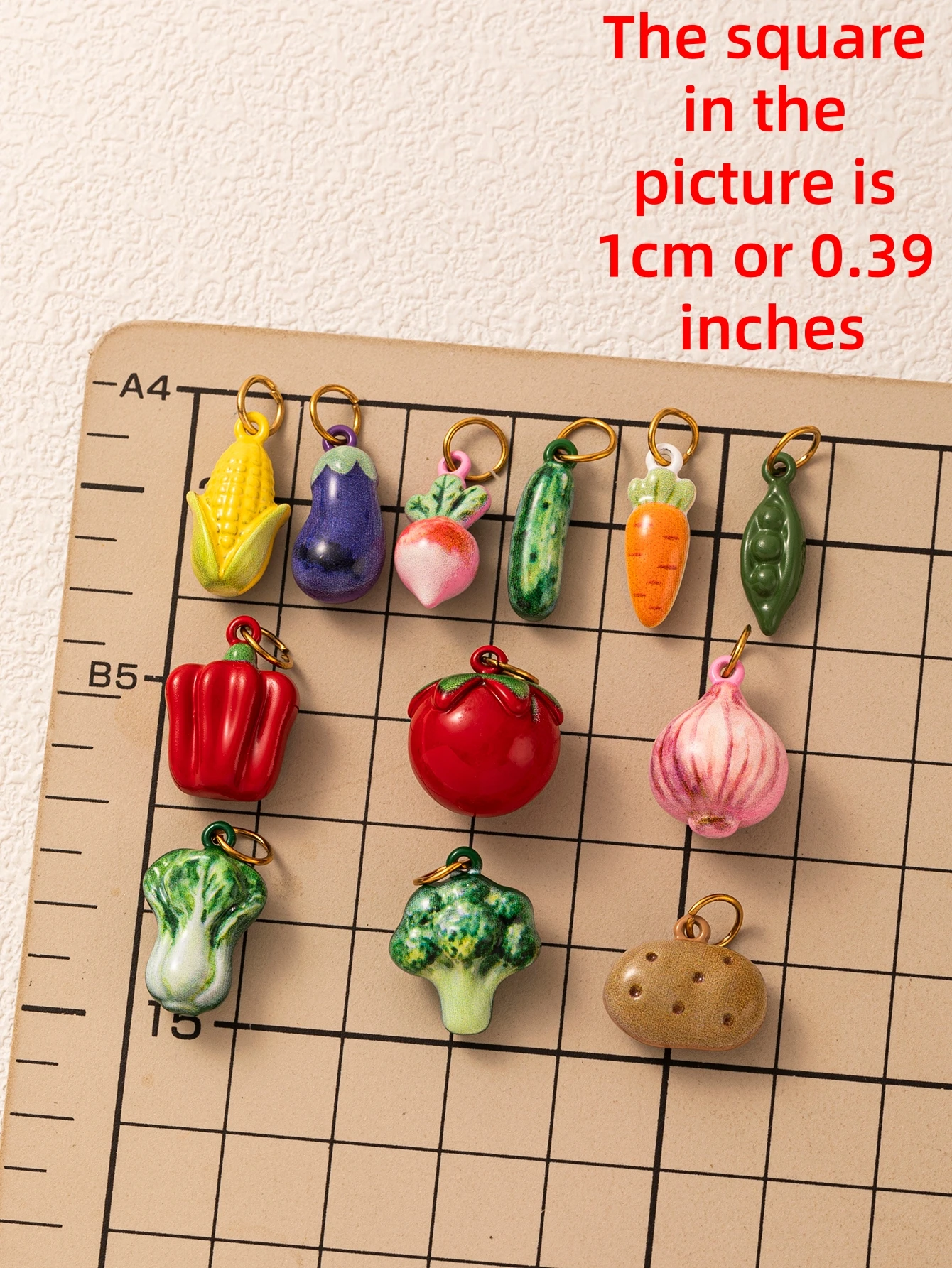 316 Edelstahl Wasserdicht Farbbeständig Einfache Beliebte Gemüse-Serie Tomaten-Erbsen DIY Anhänger Charms für Schmuck – Detail 1