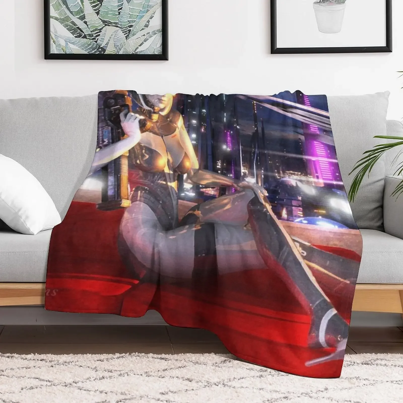 Mass Effect 3: EDI Digital Shiny Painting Throw Blanket blankets ands Designers Luxury Throw decorative Blankets