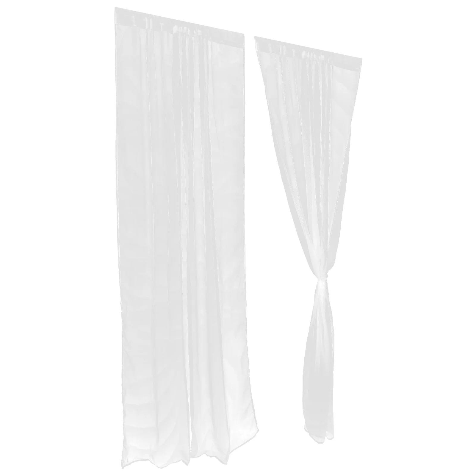 

2Pcs Light Filtering Gauze Curtains Translucent Drapes for Living Room Kitchen Bedroom Dining Room