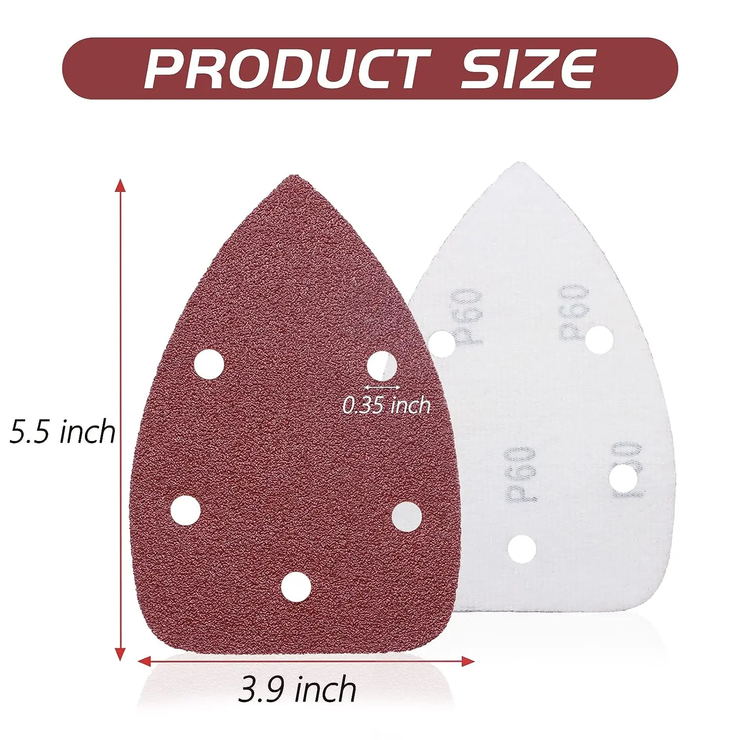 100Piece Mouse Detail Sandpaper Hook and Loop Sanding Disc Sheets Assorted 40 to 1000 Grits Sand Paper for 140mm Sanding Machine