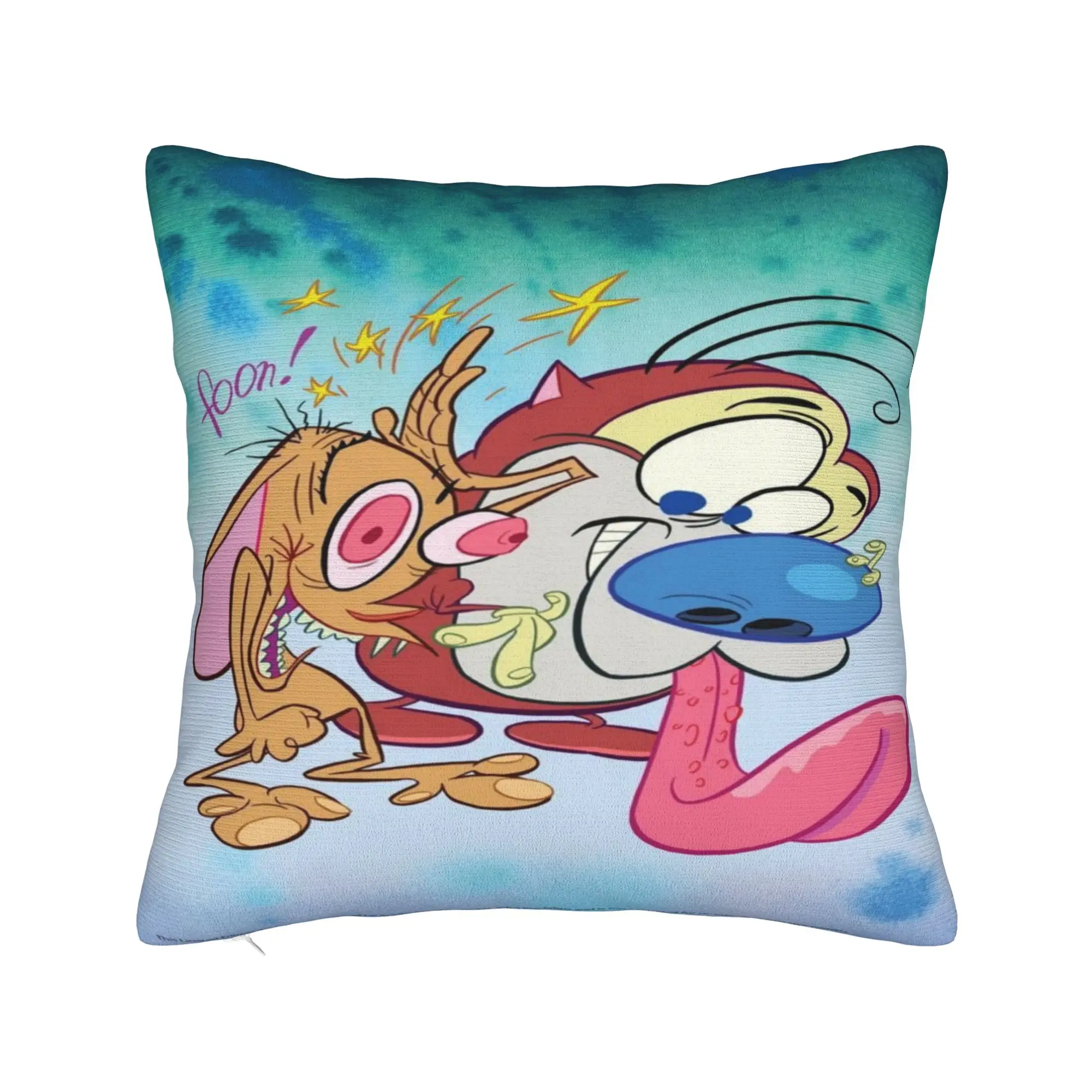 Y2K Bed  Duo Rucksack Ren & Stimpy  Decor Pillowcases Accessories  Pillow Covers Zippered Multiple Sizes