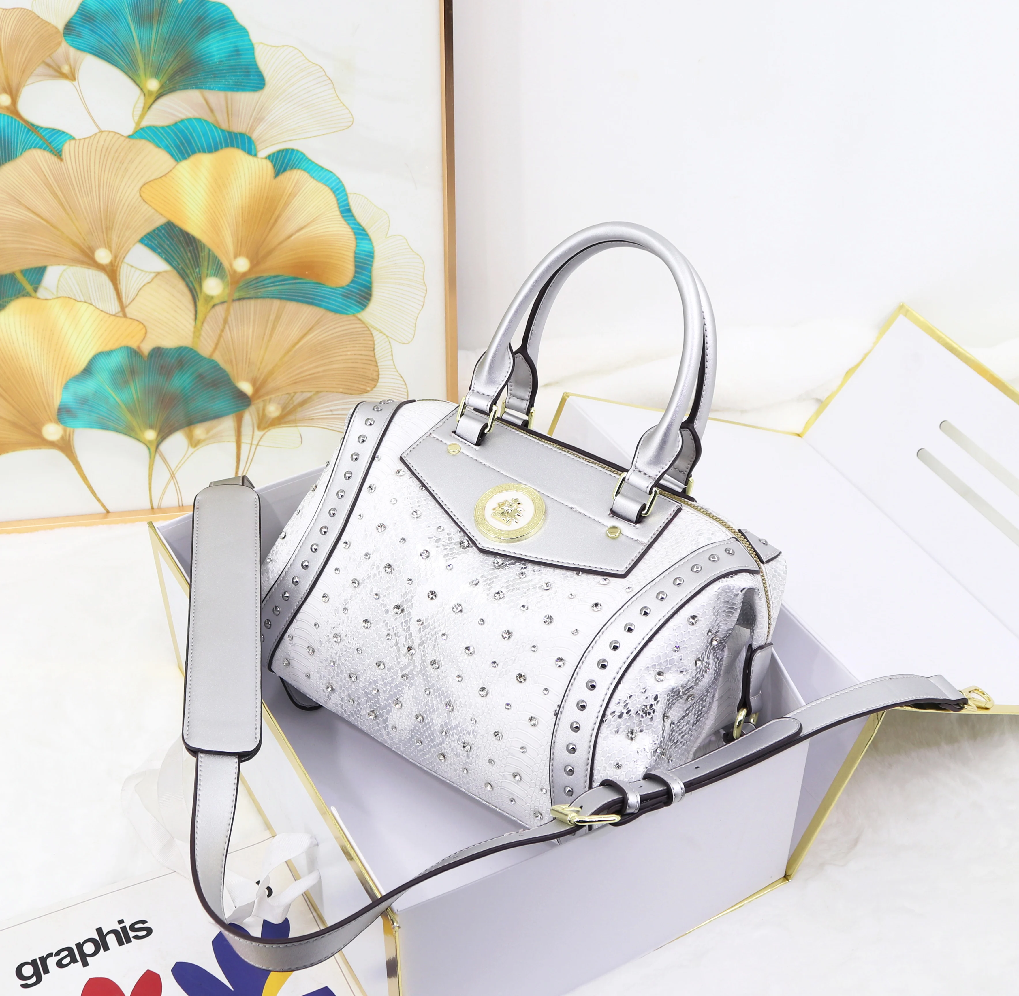 Ladysky Fashion Snack Diamond Handbag Women Quality Ladies Shoulder Bag Leopard Large Capacity Female Bag Trending Supplier