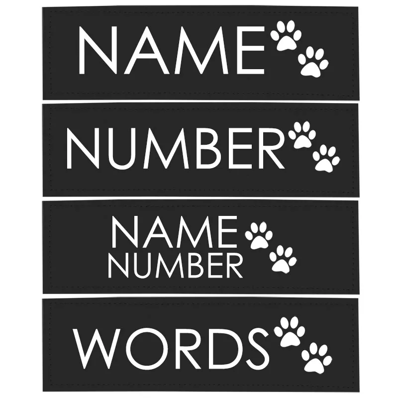 Personalized Reflective Pet Harness Label Collar Tag Fluorescence ID Name Customized Cat Label Sticker Custom DIY Logo 2 PCS