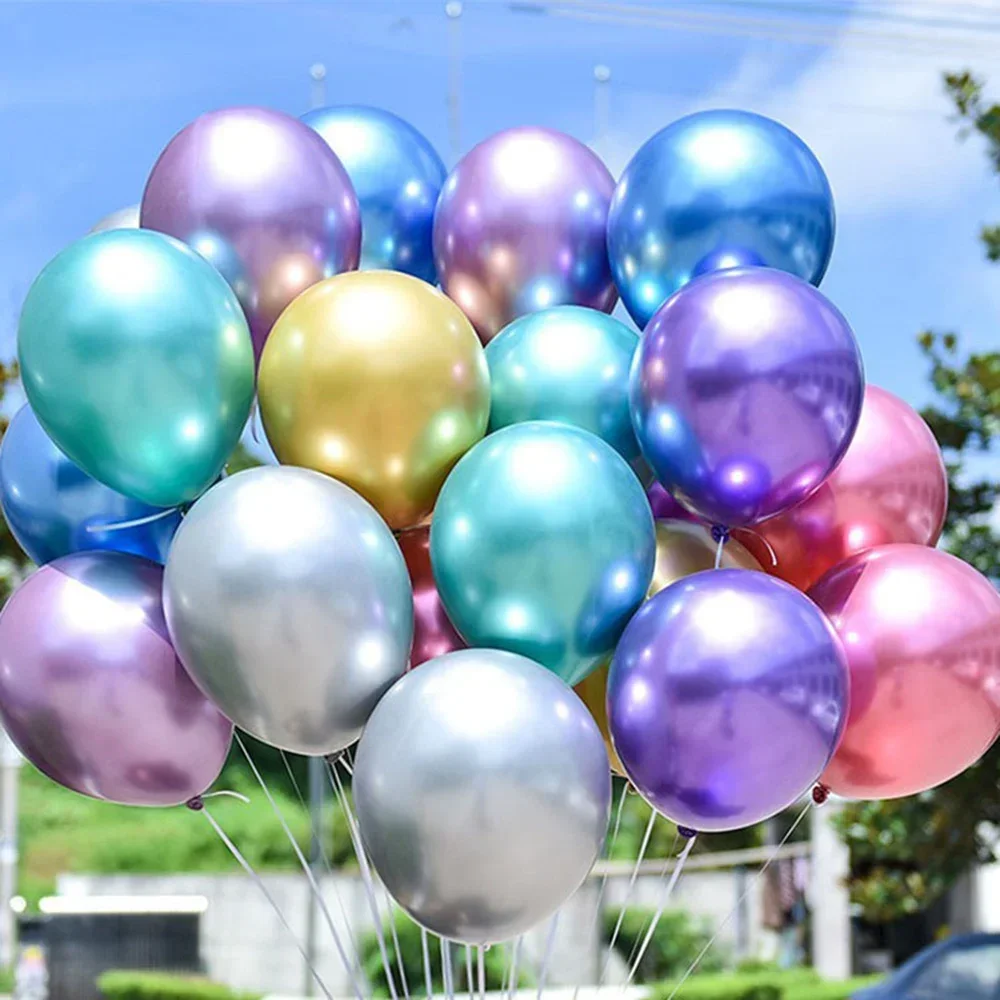 10/20/30Pcs 5/10/12 Inch Metallic Balloon Chrome Metal Ball Pearl Latex Balloon Color Happy Birthday Decoration Party Decoration