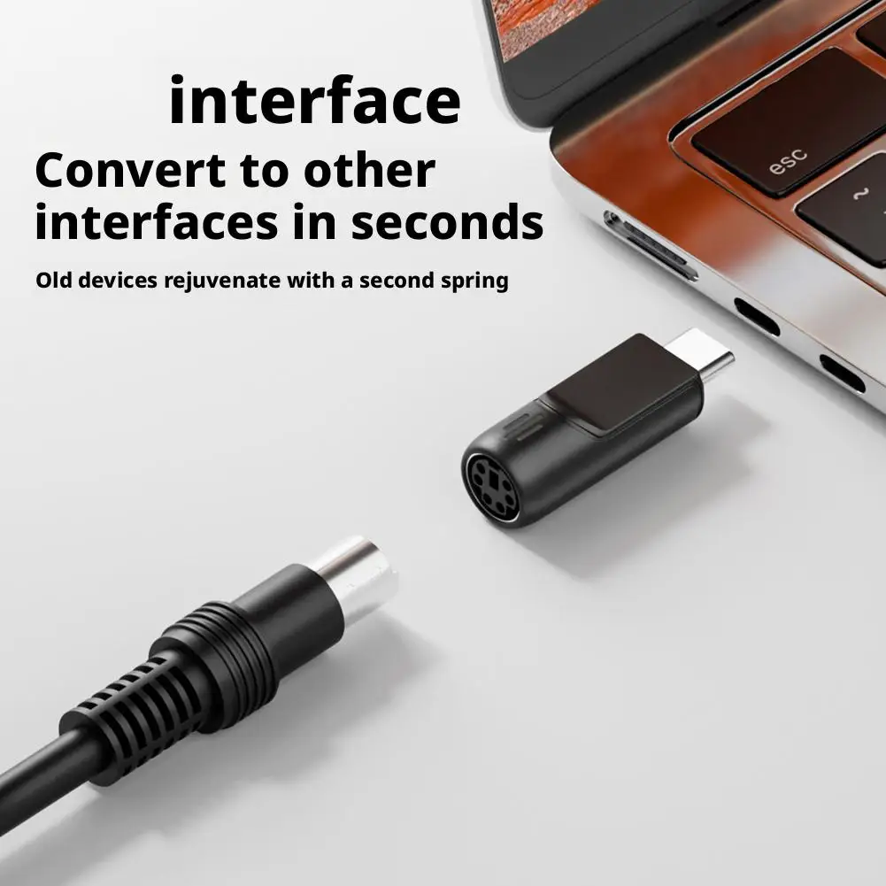 USB To For PS2 Adapter USB-A & Type-C Male To For PS2 Female Converter For Keyboard And Mouse Laptop Desktop Computer K4K4