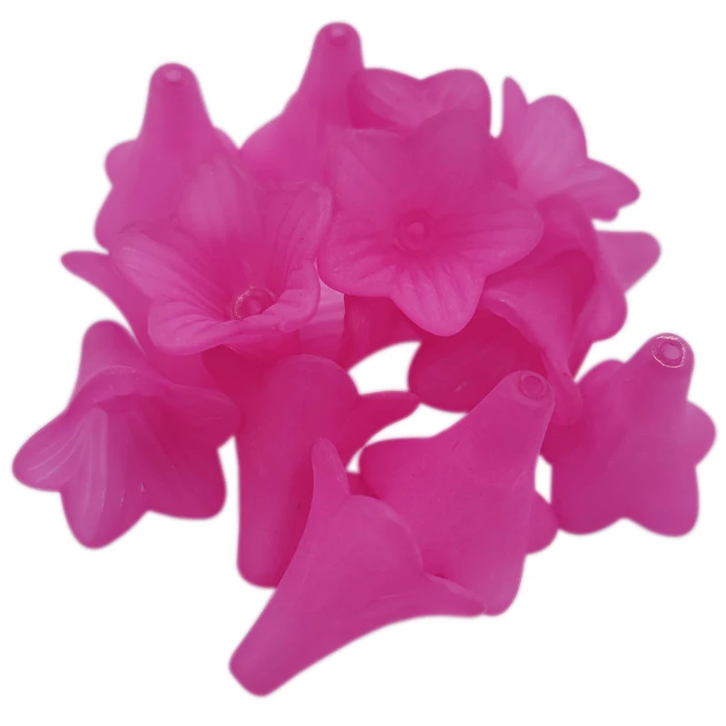 10Pcs 24*22mm Morning Glory For Jewelry Making Flower Beads Acrylic Beads Caps Decoration DIY Pendant Wholesale Accessories