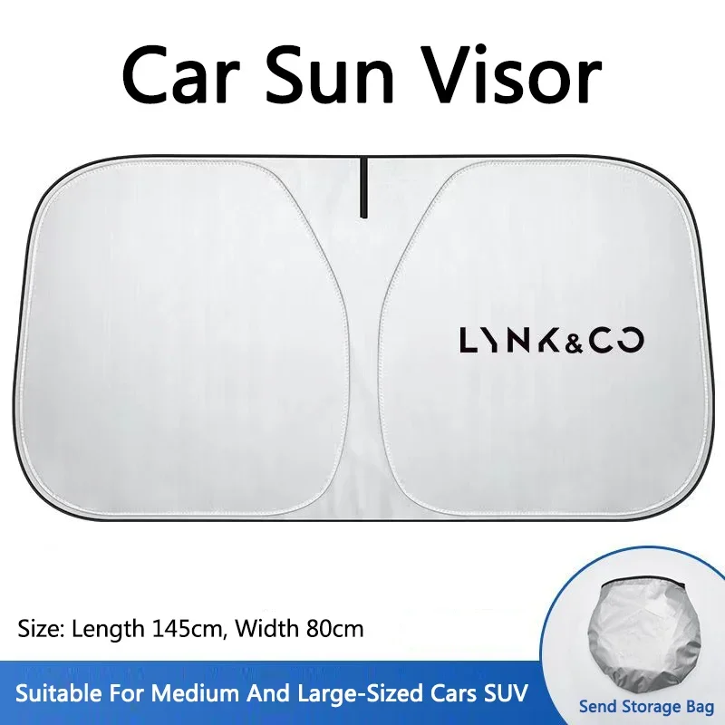Foldable Car Windshield Sun Shade Front Window UV Sunscreen Protector For Lynk&Co 01 02 03 03-PHEV 05 06 09 Auto Accessories