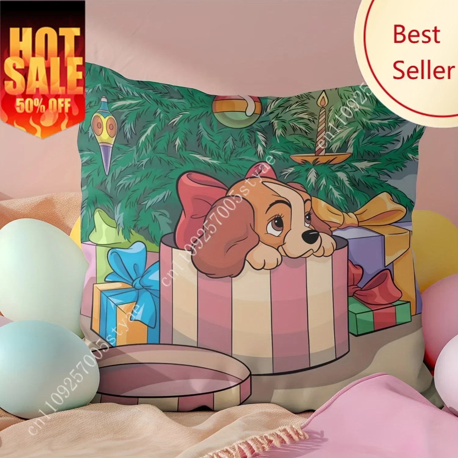 

Lady The Tramp Pillowcase Disney Cartoon Pillow Case Soft Sofa Bed Decoration Holiday Party Boy Girl Gifts Custom Pillow Cover