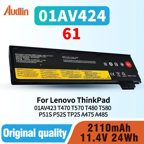 Imagen 1 del producto 01AV423 SB10K97580 batería para Lenovo ThinkPad T470 T480 T570 T580 A475 A485 P51S P52S serie 01AV422 SB10K97579 01AV424 01AV452
