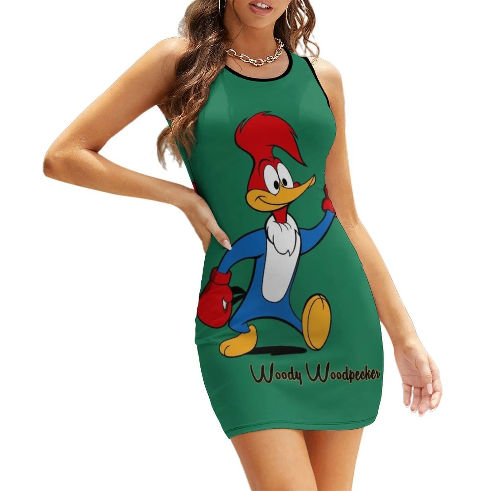 

Woody Woodpecker boxing Sleeveless Sundress Dress woman beach outfits for women dresses for women