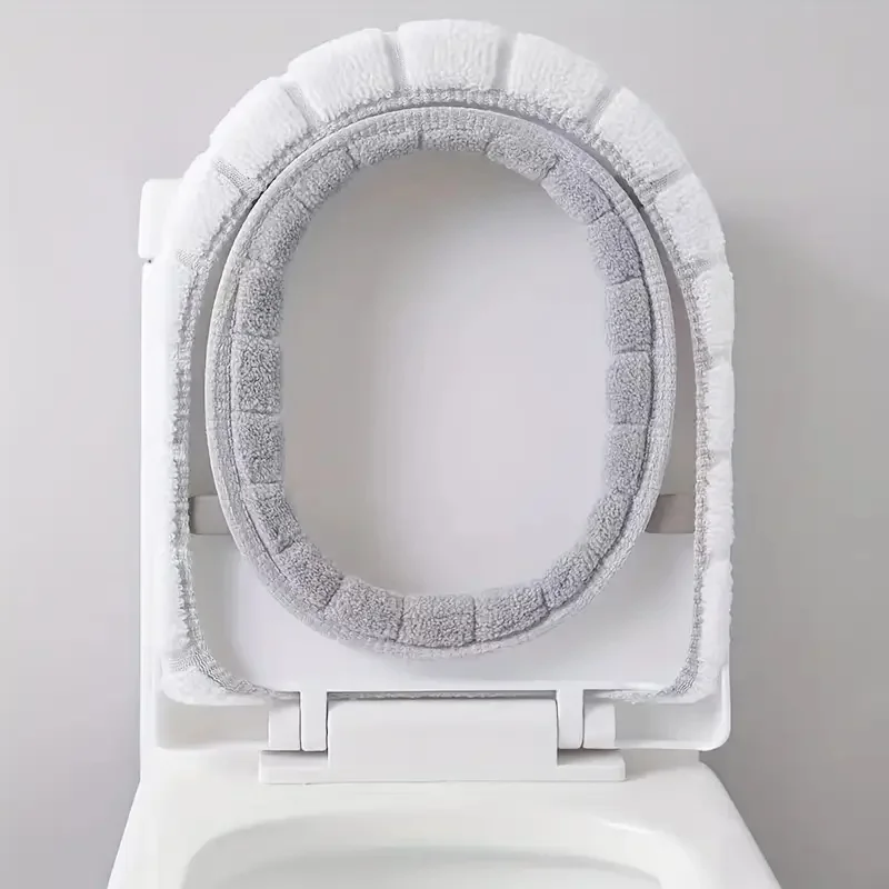 4Pcs Random Color Toilet Seat Cushions, Suitable for All Seasons, Won'T Dirty Your Hands, Cute and Warm, Portable Thick Plush Pads