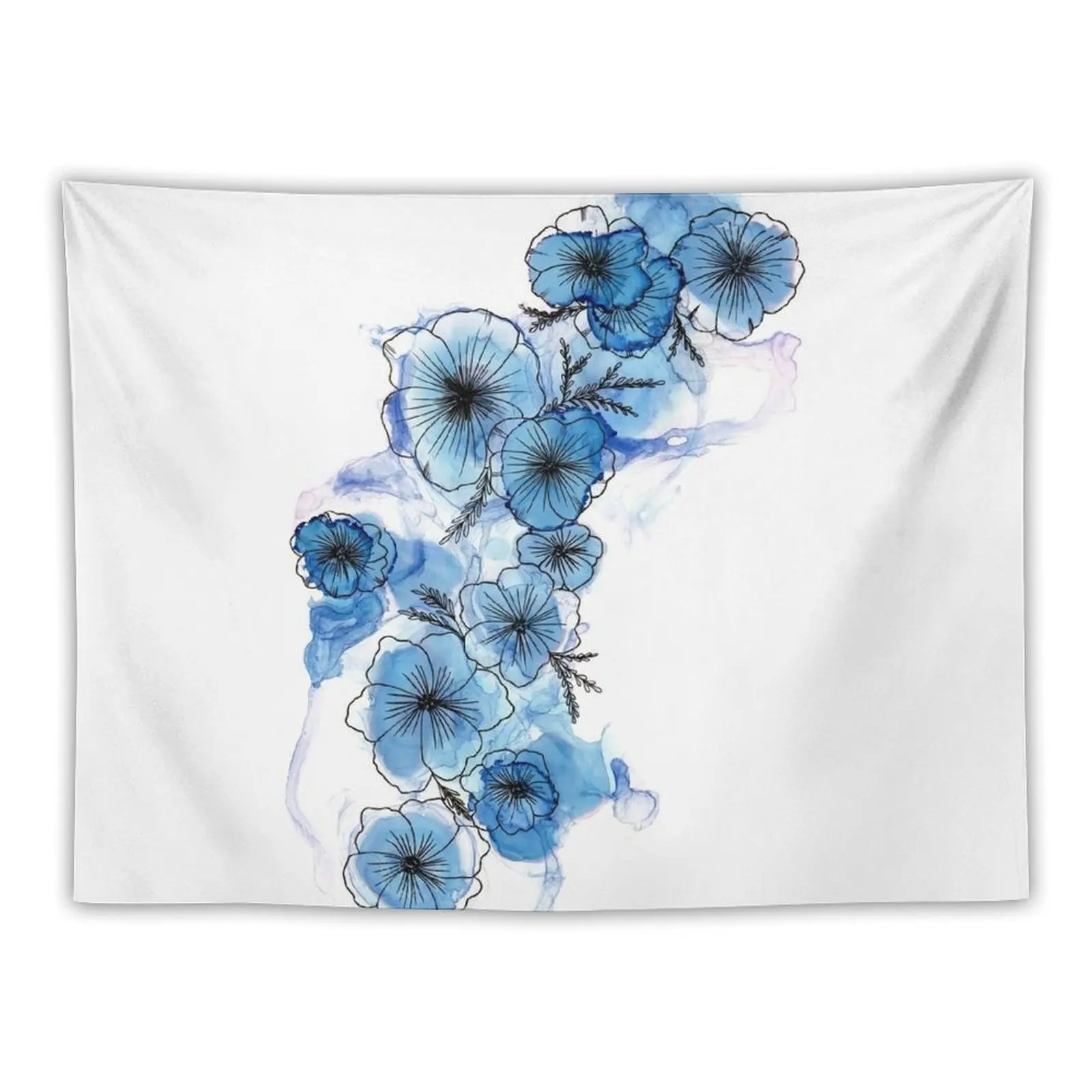 

Blue Liquid Flowers Tapestry Cute Room Decor Room Decorating Aesthetic Room Decor Cute Home Decoration Tapestry