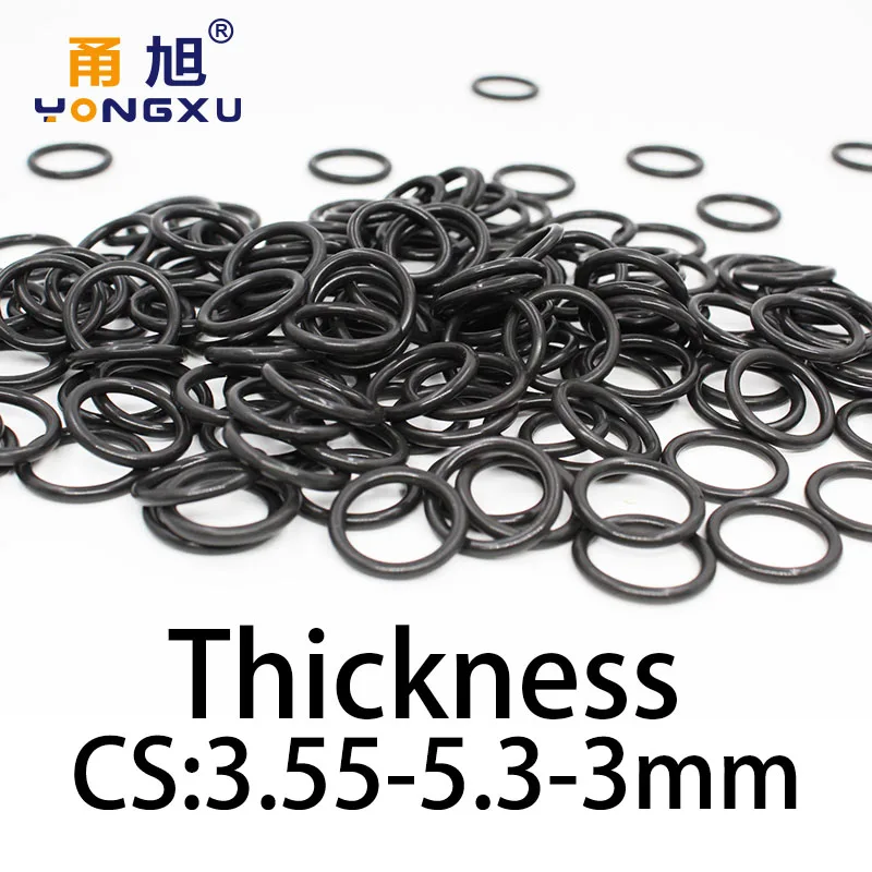 O-Ringdikte 3.55/5.3/3Mm Cs Fluorubber Fkm Afdichting Temperatuurbestendige Pakking Rubberen Ring Compleet In Specificaties