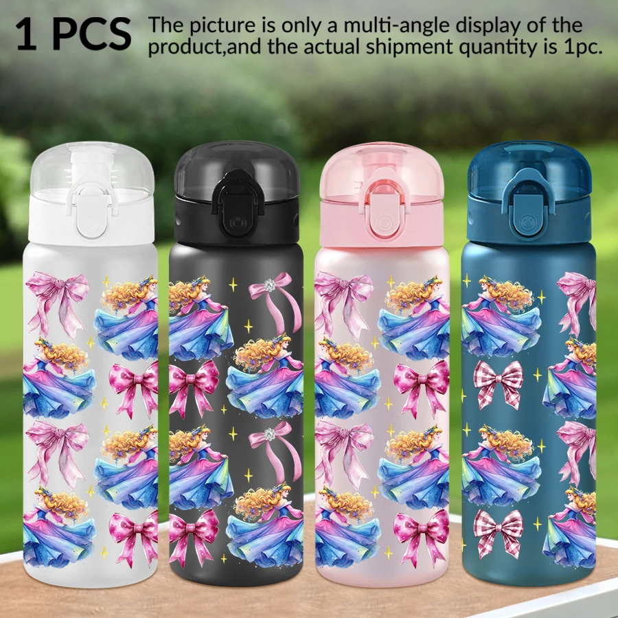 

1Pc Disney, bow, crown, pattern 26oz plastic water bottle, outdoor sports water cup birthday/homecoming gift