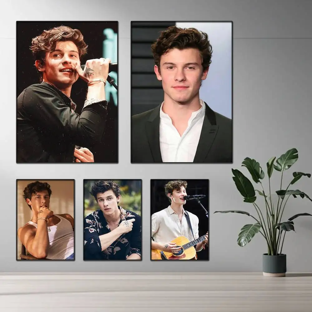 

Singer S-Shawn Mendes Poster HD Quality Wall Art Retro Posters For Home Room Wall Decor Self Adhesive