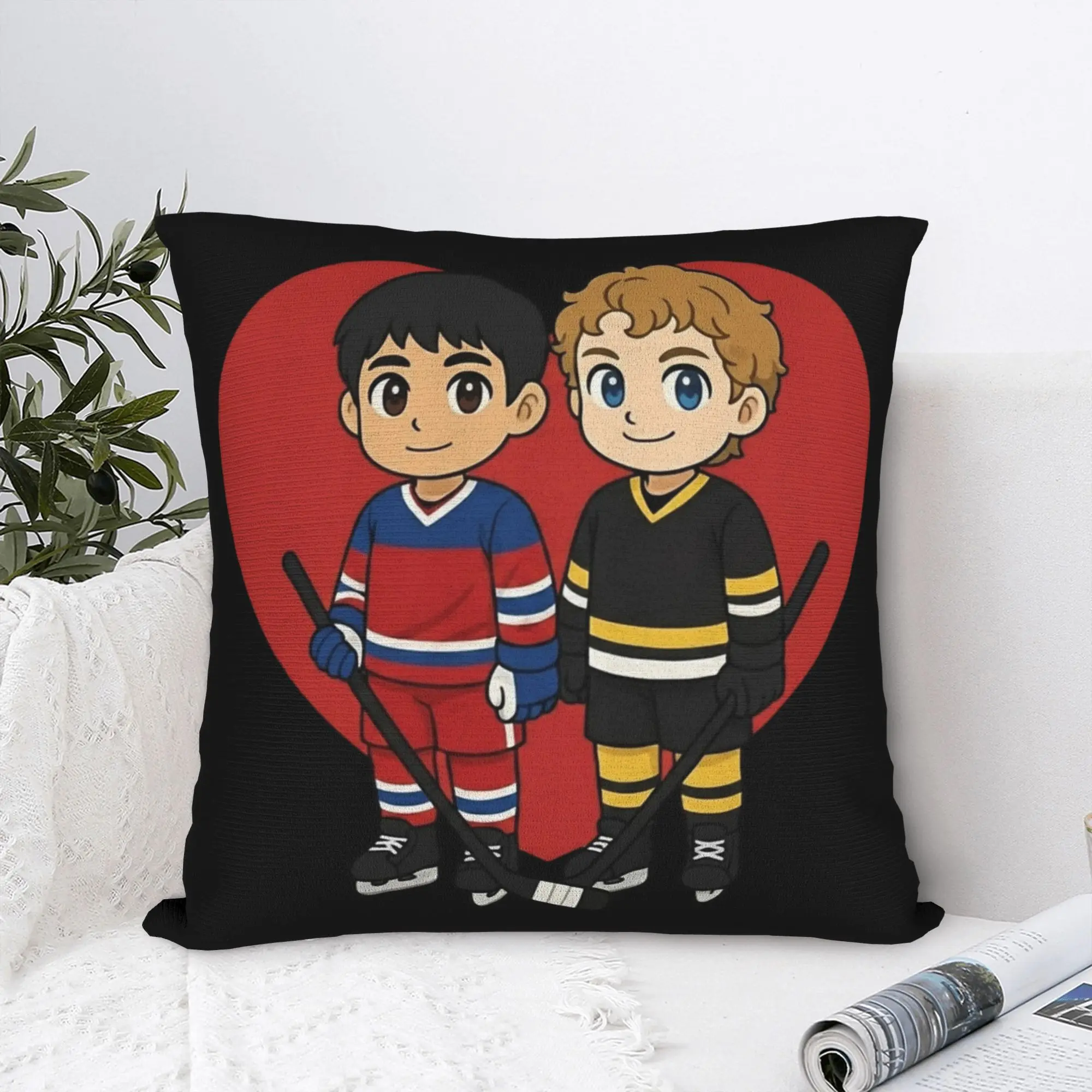 Shane Hollander & Ilya Rozanov Anime Heated Rivalry Pillowcase Cushion Cover Decorations  Throw Pillow Case Cover Home Square