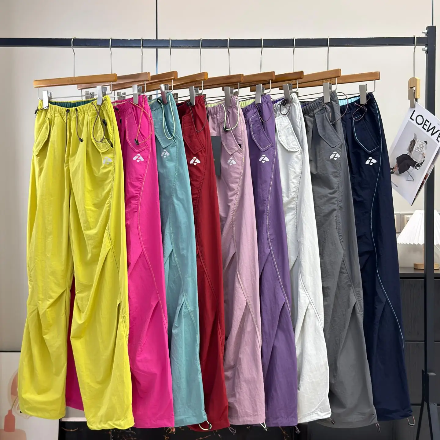 Couples Outdoor Climbing Hiking Water-Resistant Casual Pants Urban Outdoor Style Natural Waist Nylon Fabric Ladies Gents