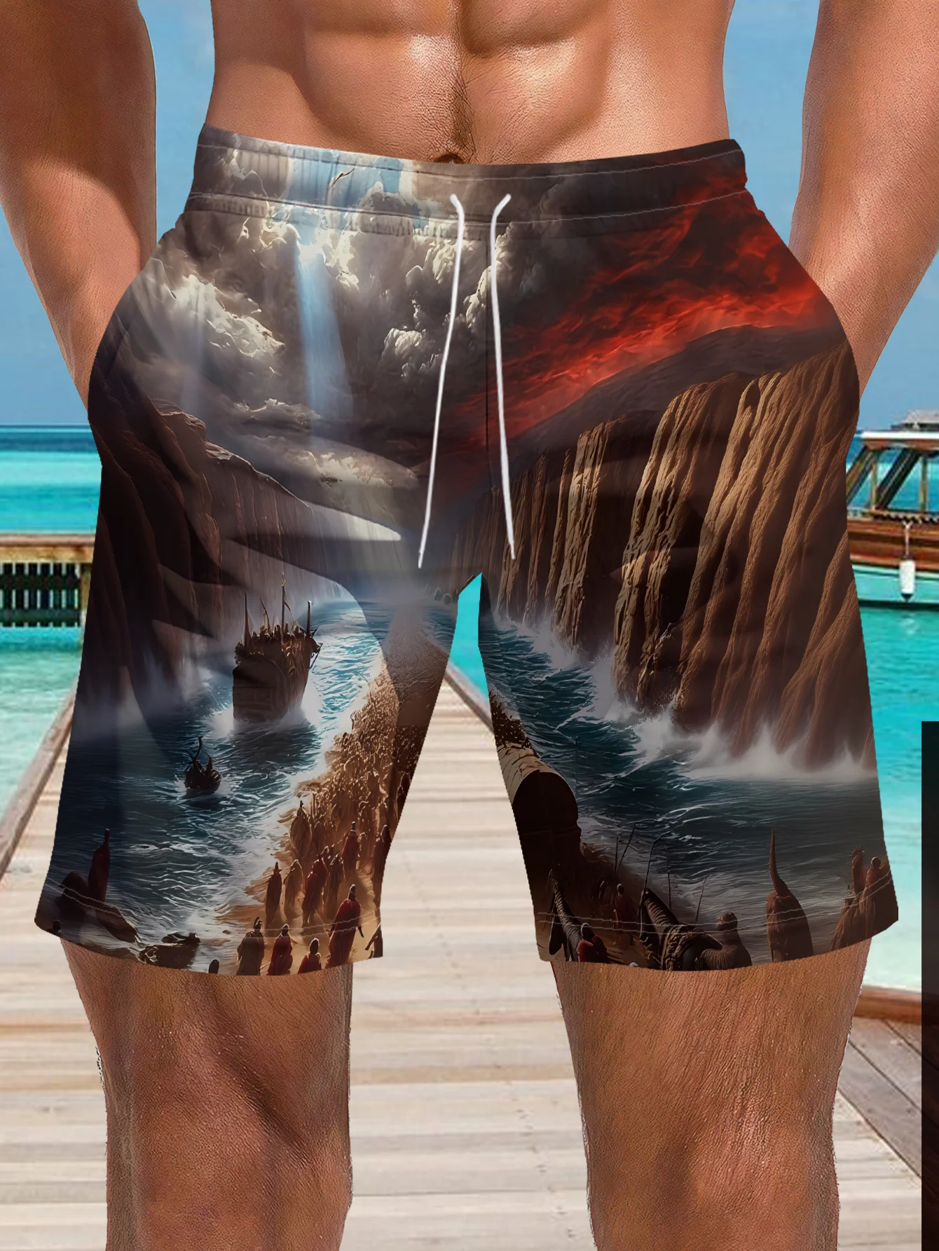 

Mens Owl Species Print Quick Dry Drawstring Waist Beach Shorts Swim Trunks 2026
