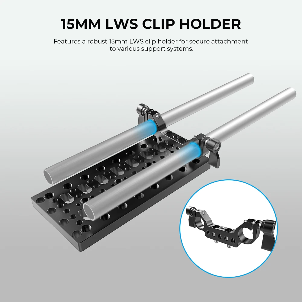 SZRIG Batteria Piastra per formaggio Piastra per tabellone con Railblock da 19 mm per accessori per fotocamera con divisore di potenza con montaggio a V Lock