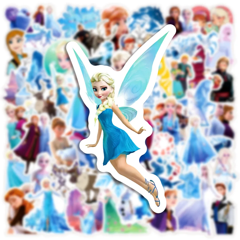 10/30/50PCS Disney Cartoon Frozen Stickers Princess Anna Elsa Cute Decals DIY Notebook Skateboard Guitar Bike Laptop Kid Toys