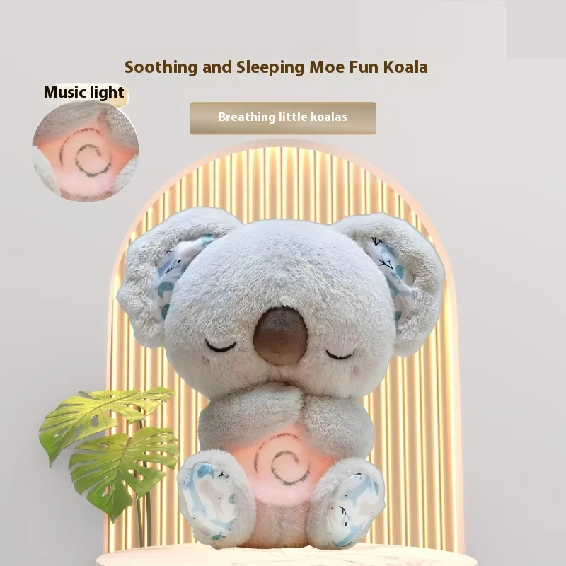 Soothe Breathing Koala Newborn Baby Sound And Light Soothing Doll Sleep Device Early Education Story Machine Music Toy Gift