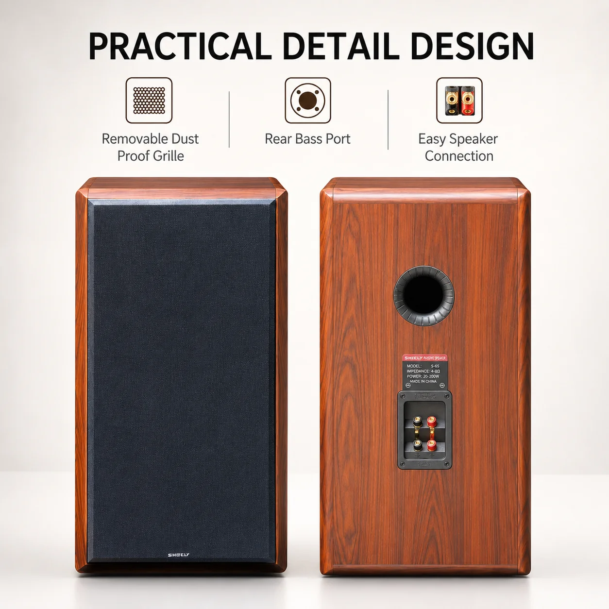 10 Inch Bookshelf Speaker 250W Three-Way Sound Equipment 4Ohm Passive Fever Sound Box For Home Theater Sound System Music Studio