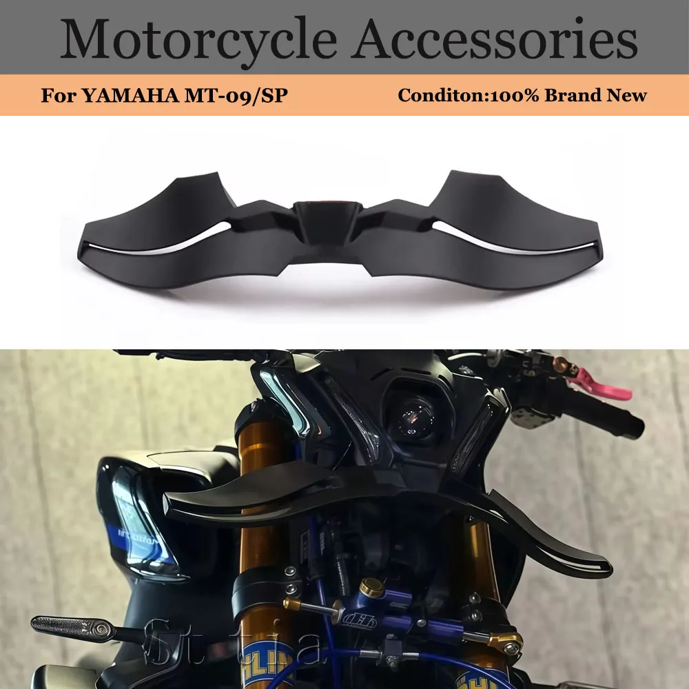 For YAMAHA MT-09 SP MT 09 MT09 2021-2023 New Motorcycle Black Naked Front Spoiler Winglet Aerodynamic Wing Kit Spoiler