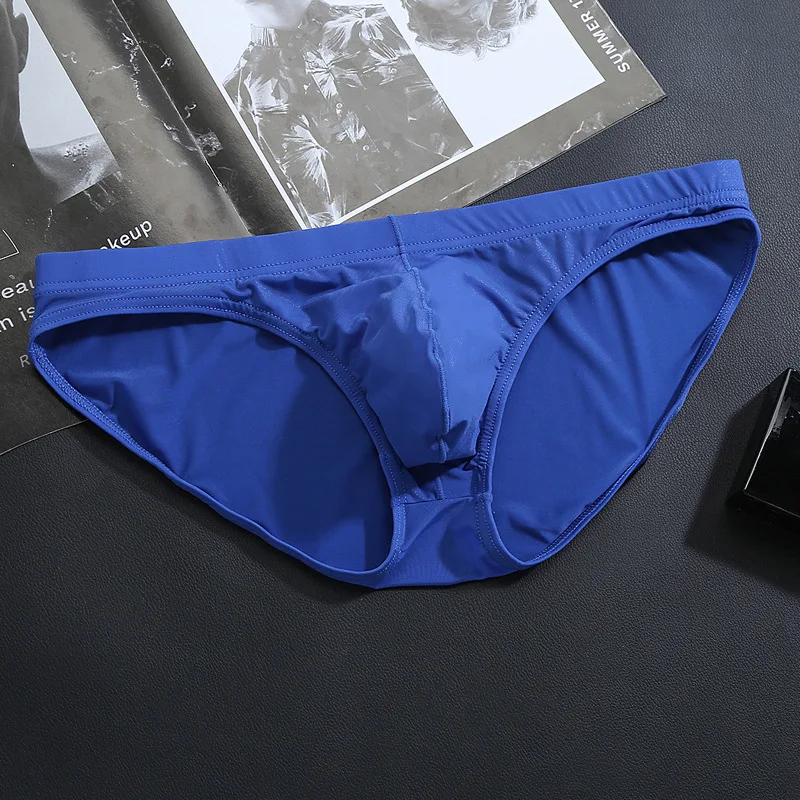 

Ice Silk Brief for Men Sexy U Convex Pouch Underwear Thin Transparent Quick Dry Cool Feel Soprts Underpants Youth Comfort Bikini