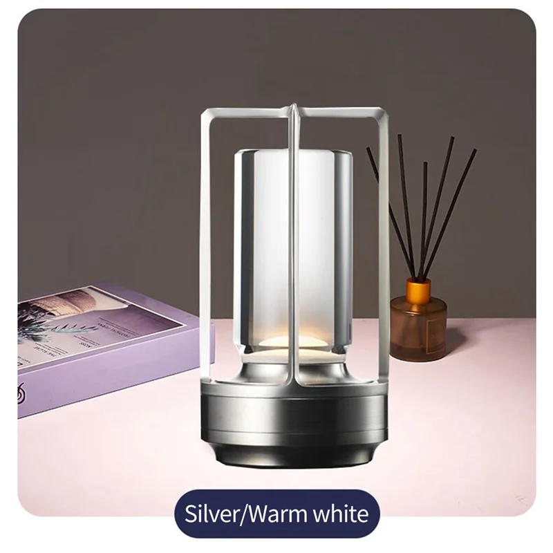 

AB46-2600Mah Rechargeable Led Table Lamp Modern Touch Adjustment Table Lamp Decoration Light For Bedroom Restaurant Black