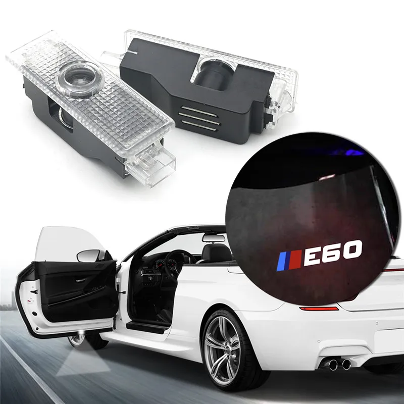 2pcs Led Projector Lamp Car Door Welcome Light with E60 logo auto Accessories For BMW F20 F25 F30 F10 F07 E60 E90 E92 E70 E71